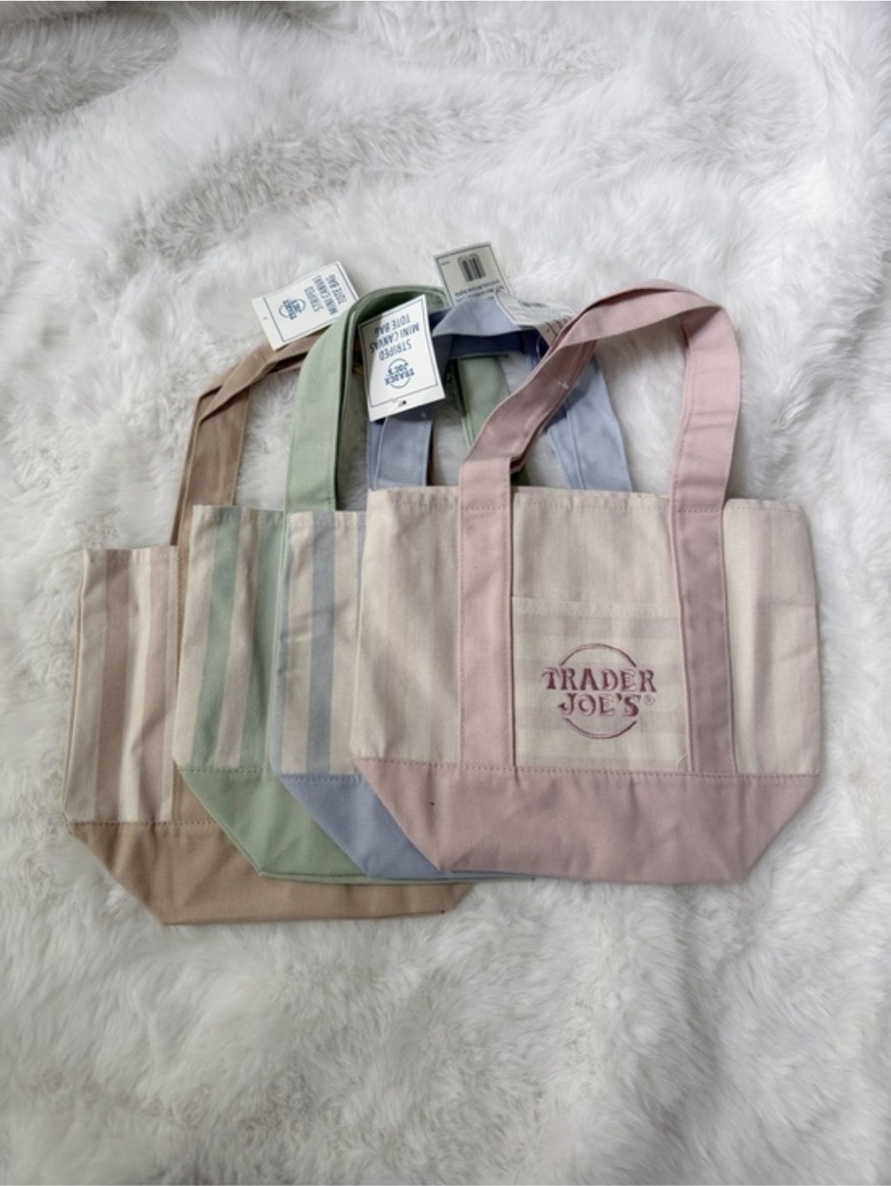 Pastel Stripe Tote Bag - Pink